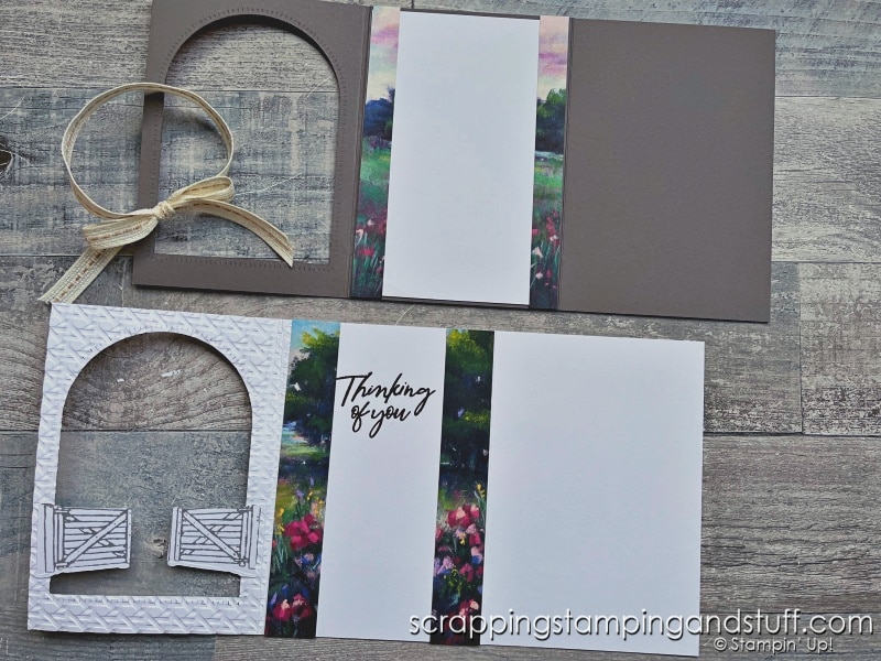 How To Make A Bridge Fold Card With Stampin Up Garden Meadow Bundle