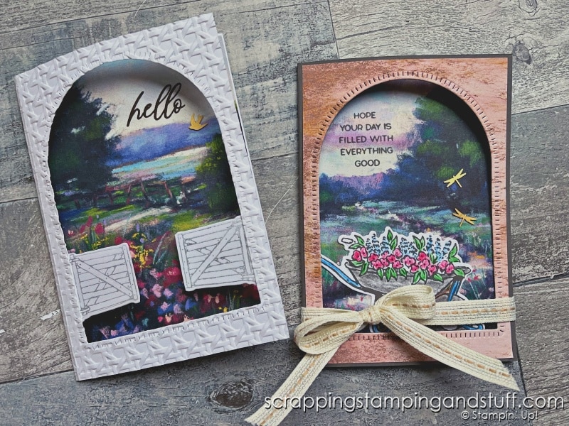 How To Make A Bridge Fold Card With Stampin Up Garden Meadow Bundle