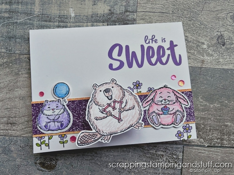 How To Make A Wobbler For Interactive Handmade Cards! Stampin Up Fluffiest Friends