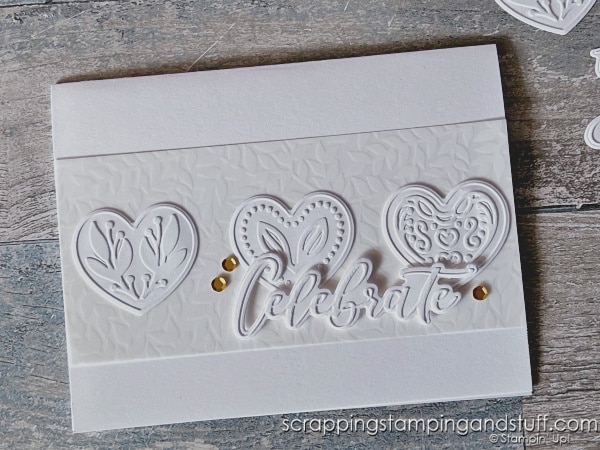 Have you ever embossed like this?! You don't even need an embossing machine! Take a look and see how to emboss in new ways including using the Stampin Up Thoughtful Moments hybrid embossing folder!