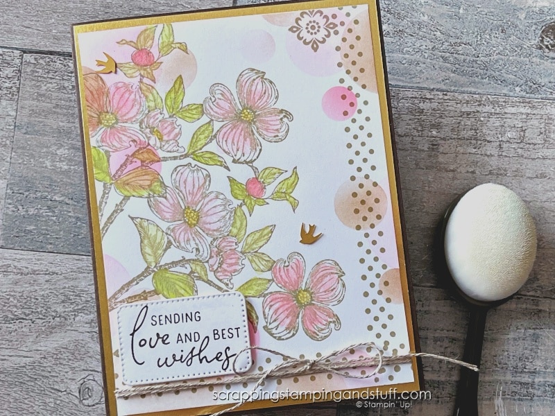 Click for simple instructions and video tutorial for using the bokeh technique for card making to create simple yet stunning cards! Samples feature Stampin Up Detailed Dogwood.