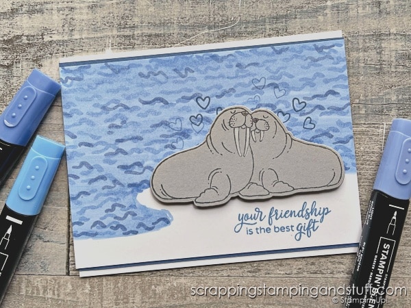 Click for 5 simple ways to use alcohol markers for simple and beautiful card making projects! Featuring Stampin Up Hearts & Hugs