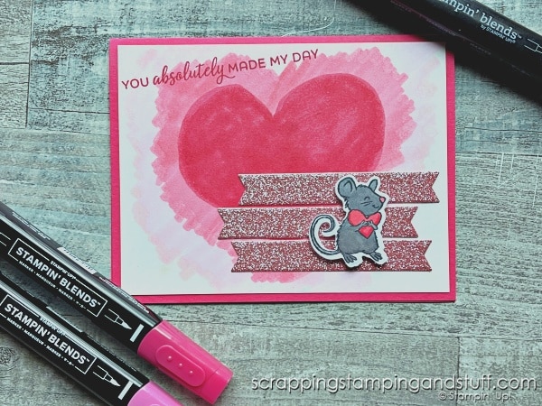 Click for 5 simple ways to use alcohol markers for simple and beautiful card making projects! Featuring Stampin Up Hearts & Hugs