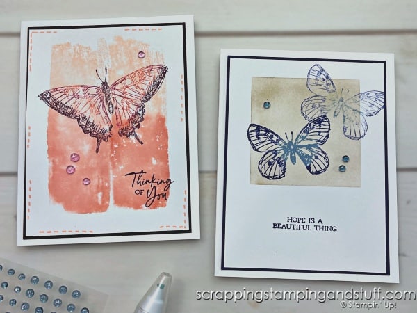 Click for a tutorial showing six simple card making techniques, perfect for beginning stampers! Featuring the Stampin Up