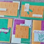 Try card making in a whole new way with this simple technique for mass producing beautiful cards. Cards feature the Stampin Up Spotlight On Nature stamp set.