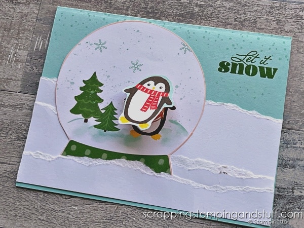 See a new and EASIER way to make shaker cards here! Featuring Stampin Up Snowy Wonder.