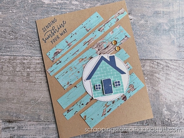 Use those paper scraps! Click for 4 paper scrap card ideas to make today! Samples feature Stampin Up Humble Home.