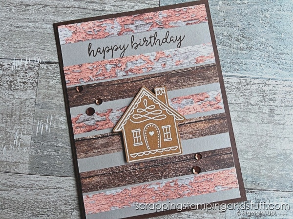 Use those paper scraps! Click for 4 paper scrap card ideas to make today! Samples feature Stampin Up Humble Home.