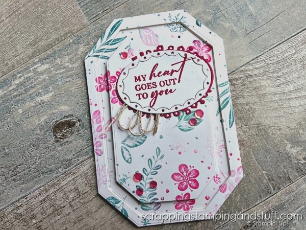 Try this gorgeous embossing technique today! Use the Stampin Up Botanical Beauty stamp, blending brushes with multiple colors of ink, and clear embossing powder for gorgeous results!