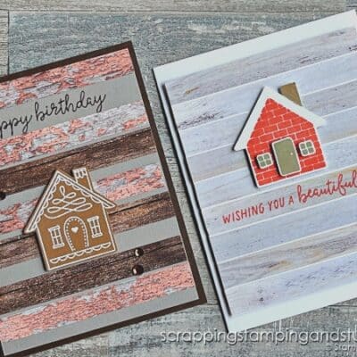 Use those paper scraps! Click for 4 paper scrap card ideas to make today! Samples feature Stampin Up Humble Home.