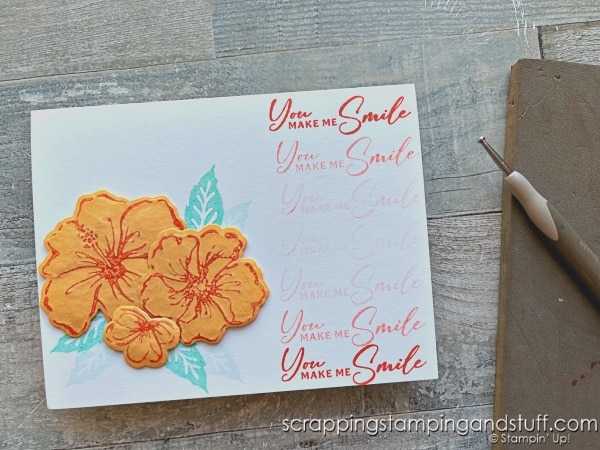 Click for 8 techniques you can use with flower stamps and dies, or any other supplies! Featuring Stampin Up Happy Hibiscus