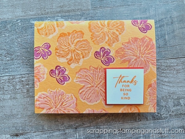 Click for 8 techniques you can use with flower stamps and dies, or any other supplies! Featuring Stampin Up Happy Hibiscus