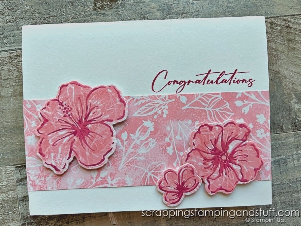 Click for 8 techniques you can use with flower stamps and dies, or any other supplies! Featuring Stampin Up Happy Hibiscus