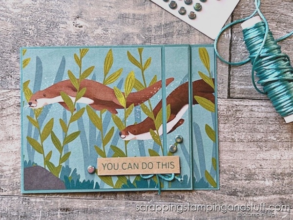 Stampin Up Otterly Amazing Fun Fold Card Idea