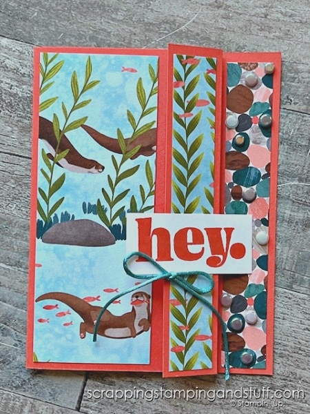 Stampin Up Otterly Amazing Fun Fold Card Idea