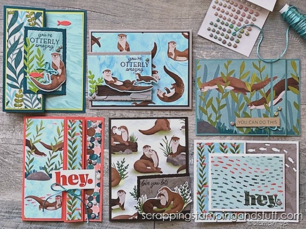 Stampin Up Otterly Amazing Fun Fold Card Idea