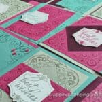 Click for tips on mass producing a big batch of cards in a short amount of time! Cards feature the beautiful Stampin Up Tiled Techniques stamp set.