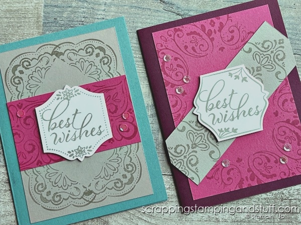 Click for tips on mass producing a big batch of cards in a short amount of time! Cards feature the beautiful Stampin Up Tiled Techniques stamp set.