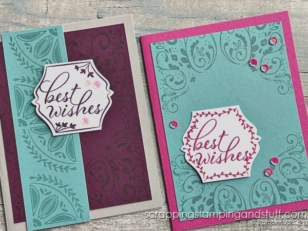 Click for tips on mass producing a big batch of cards in a short amount of time! Cards feature the beautiful Stampin Up Tiled Techniques stamp set.